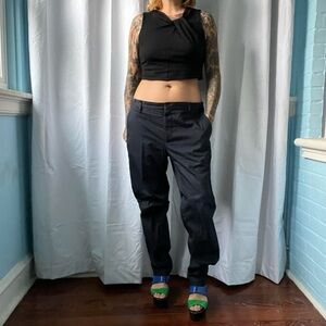 lanvin navy luxurious trousers 100% cotton *italian size 50* us 34x30